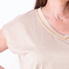 Camiseta Con Brillo Y Fornitura Cuello - Dorado