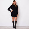 Vestido Punto Cinturón - Negro