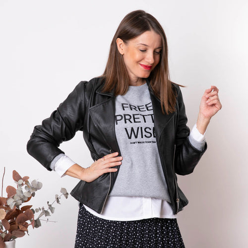 Biker Magen Ef. Piel - Negro