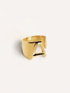 Anillo Personalizado Letter Signet Baño Oro - A