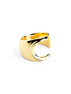 Anillo Personalizado Letter Signet Baño Oro - C