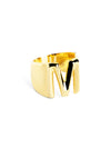 Anillo Personalizado Letter Signet Baño Oro - M