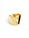 Anillo Personalizado Letter Signet Baño Oro - V