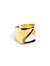 Anillo Personalizado Letter Signet Baño Oro - Z