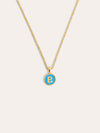 Collar Letter Rainbow Enamel Plata Baño Oro B