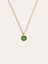Collar Letter Rainbow Enamel Plata Baño Oro G