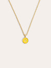 Collar Letter Rainbow Enamel Plata Baño Oro K