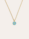 Collar Letter Rainbow Enamel Plata Baño Oro N