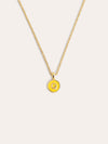 Collar Letter Rainbow Enamel Plata Baño Oro Q