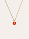 Collar Letter Rainbow Enamel Plata Baño Oro R
