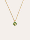 Collar Letter Rainbow Enamel Plata Baño Oro U