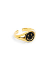 Anillo Smiley Black Enamel Oro