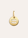 Charm Mini Medallion Zodiaco Plata Baño Oro Acuario