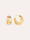 Pendientes Aro Triple - Baño Oro