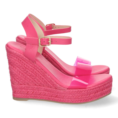 Sandalia Cuña Porel - Fucsia