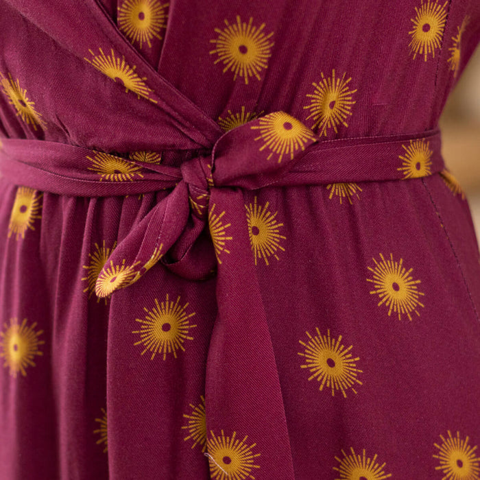 Vestido Nogra Print - Burdeos