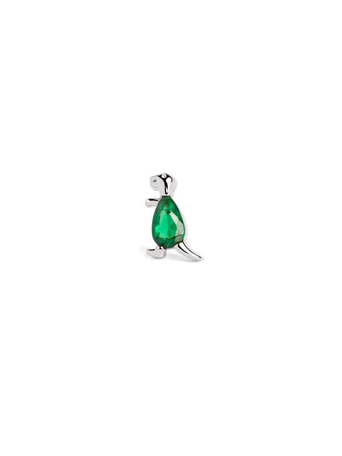 Pendiente Suelto Dino T Rex Green Plata