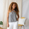 Top Lagol  - Vichy Negro y Blanco